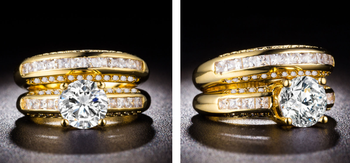 Gold look Exclusive quality luxury Ring set for her