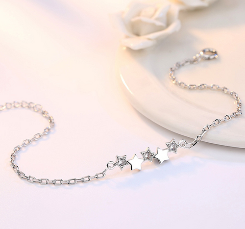 HIGH QUALITY PLATINUM PLATED ZIRCON BRACELET