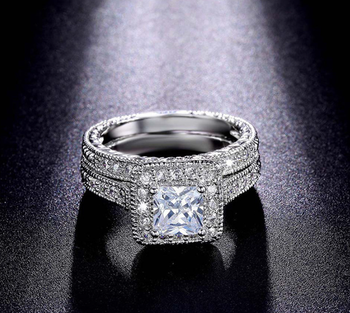 The engagement look perfect diamond cut luxury quality ring set for her