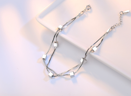 Double layered classic cubic style perfect gift bracelet for her