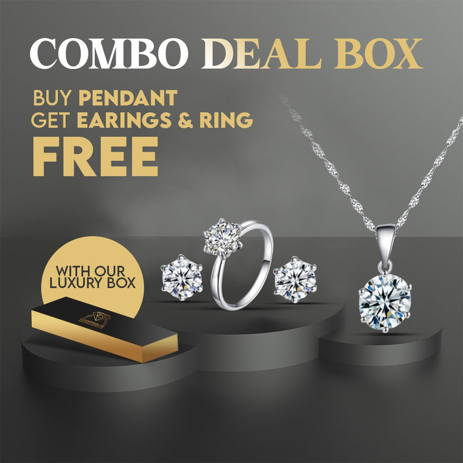 PLATINUM PLATED ZIRCON NECKLACE EARRINGS AND RING SET