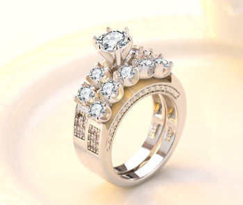 Lexception Signature rhodium plated Ring set