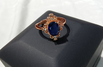 adjustable sapphire impression non tarnish ring