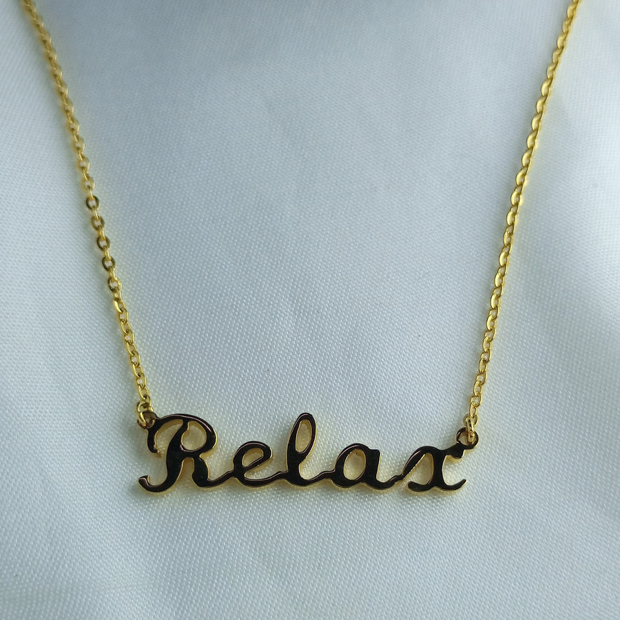 Relax gold look luxury necklace with chain
