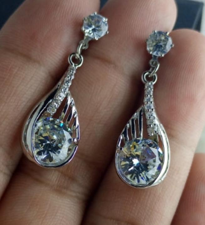 Best selling rhodium plated luxury earrings