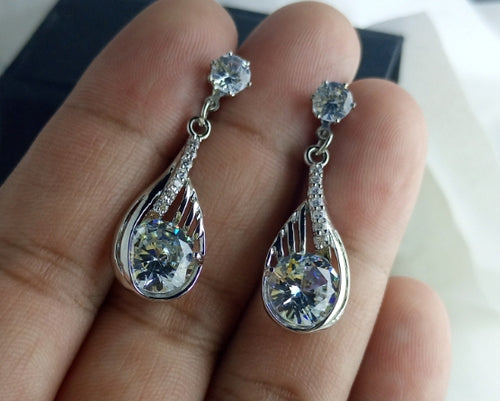Best selling rhodium plated luxury earrings