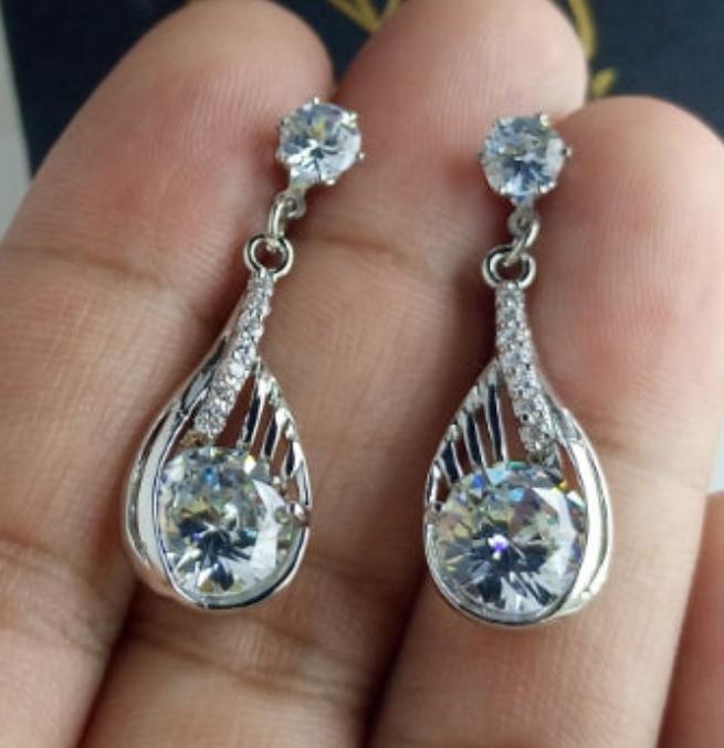Best selling rhodium plated luxury earrings