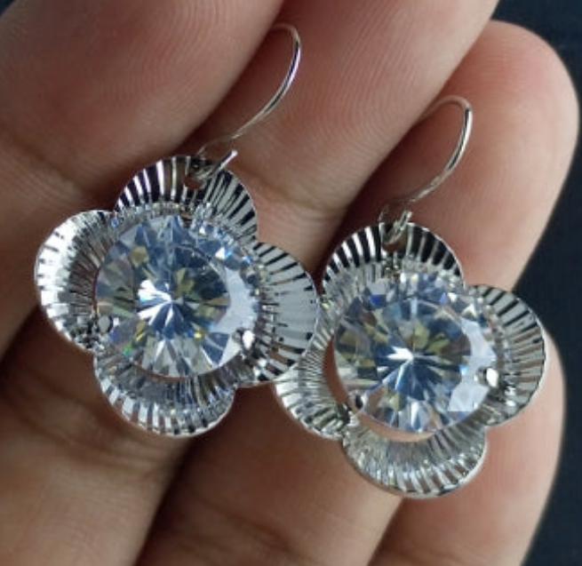 Best selling rhodium plated luxury earrings
