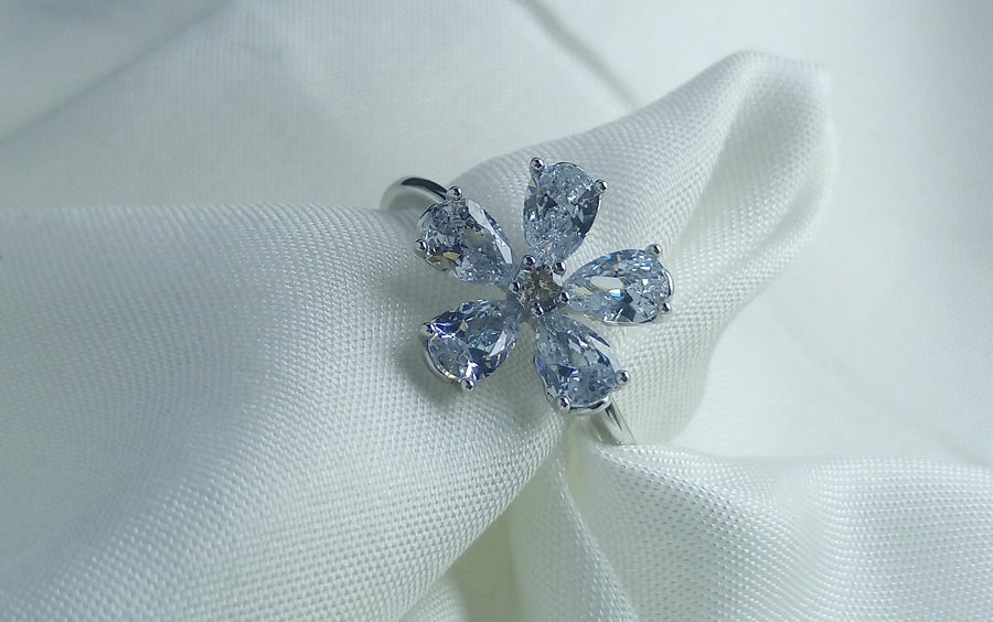 Best selling luxury platinum plated zircon ring