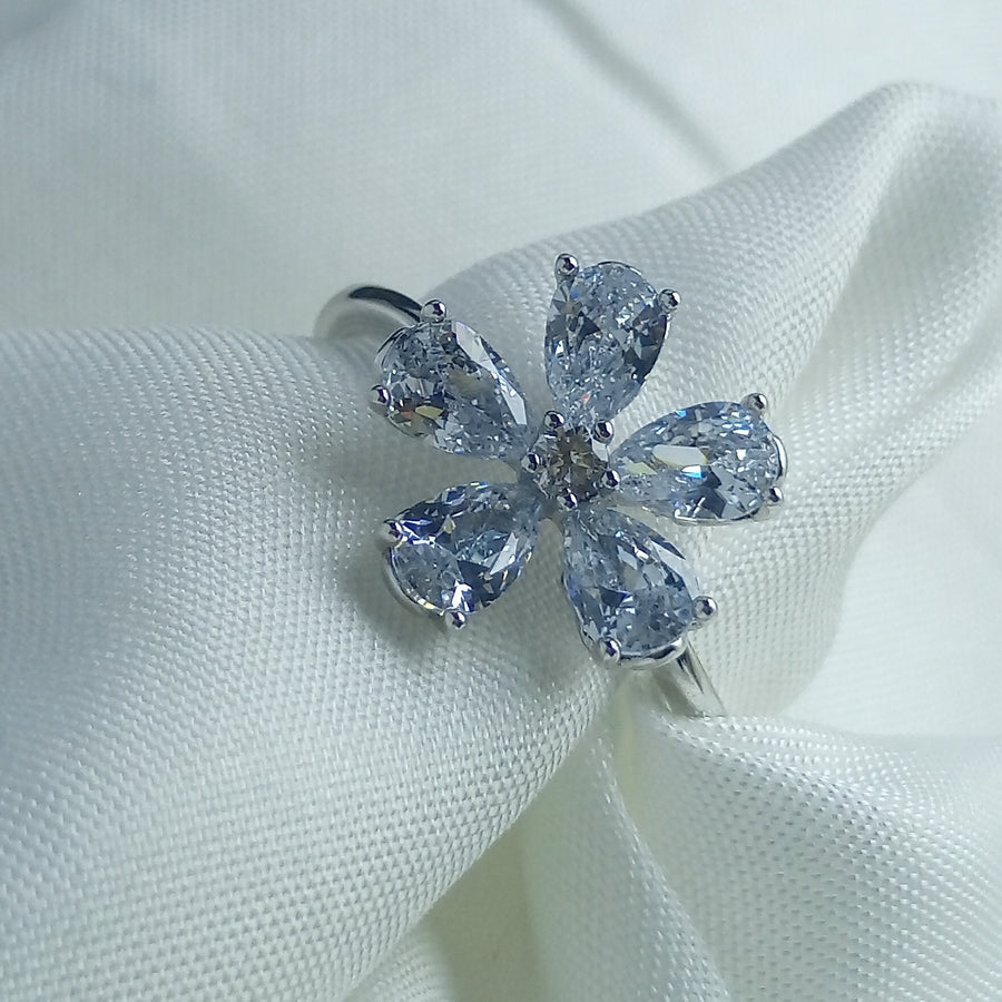 Best selling luxury platinum plated zircon ring