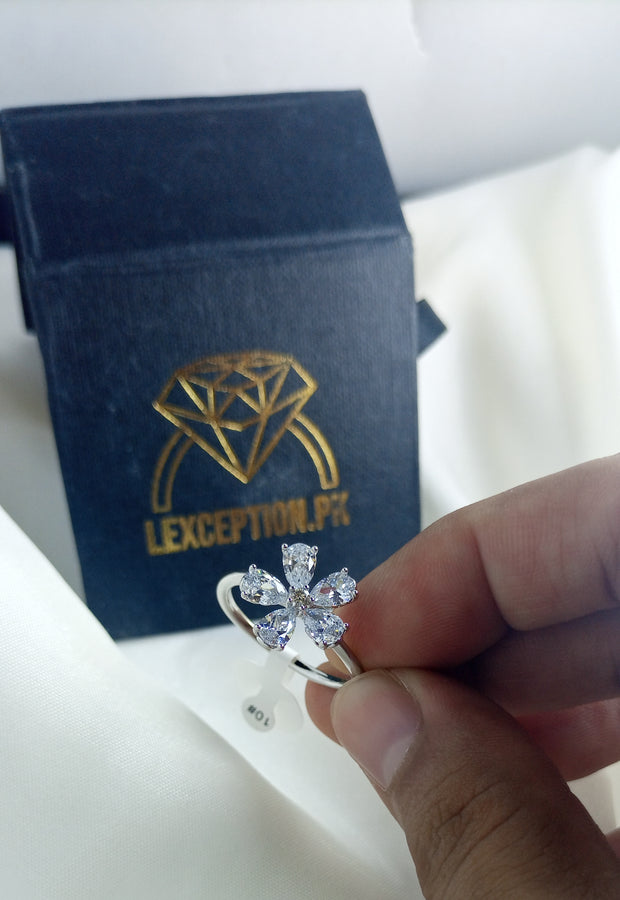 Best selling luxury platinum plated zircon ring