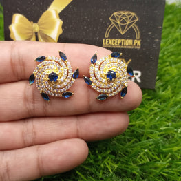 saphhire look luxury american diamond zircon earrings