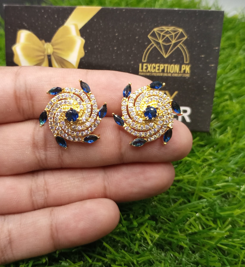 saphhire look luxury american diamond zircon earrings