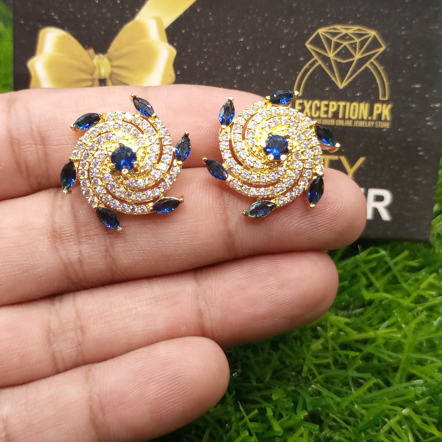 saphhire look luxury american diamond zircon earrings