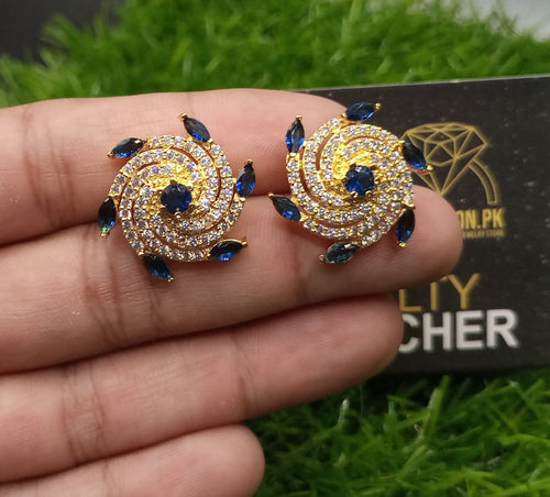 saphhire look luxury american diamond zircon earrings