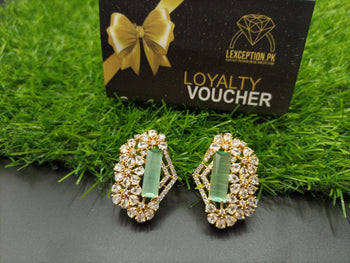Mint look luxury american diamond zircon earrings