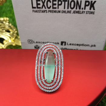 Mint Look luxury american diamond zircon ring adjustable
