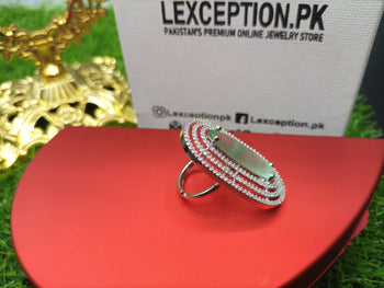 Mint Look luxury american diamond zircon ring adjustable