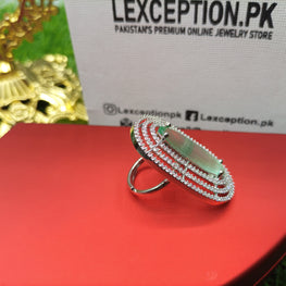 Mint Look luxury american diamond zircon ring adjustable