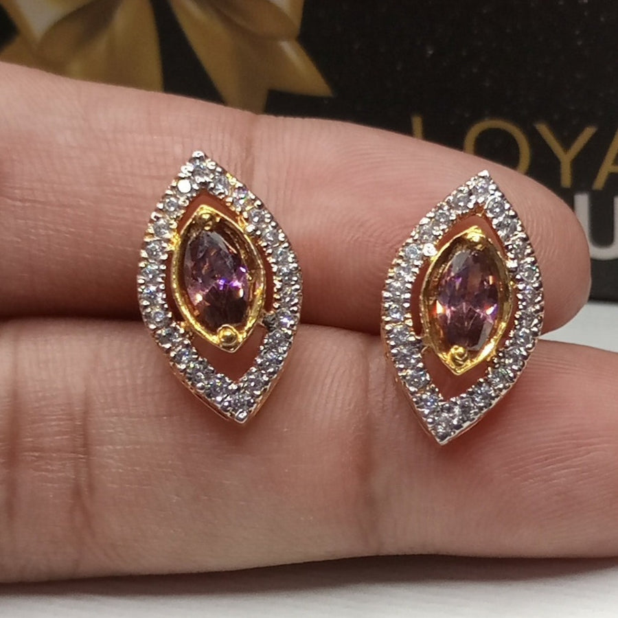 Gold cut Original 925 silver stud Earrings