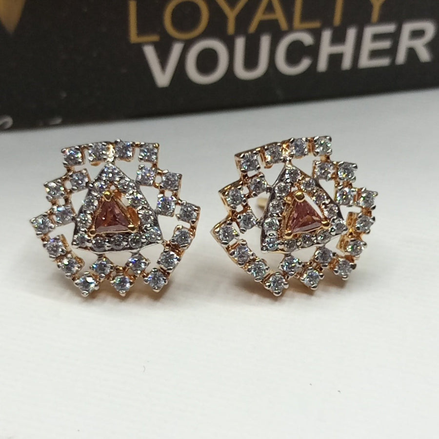 Gold cut Original 925 silver stud Earrings