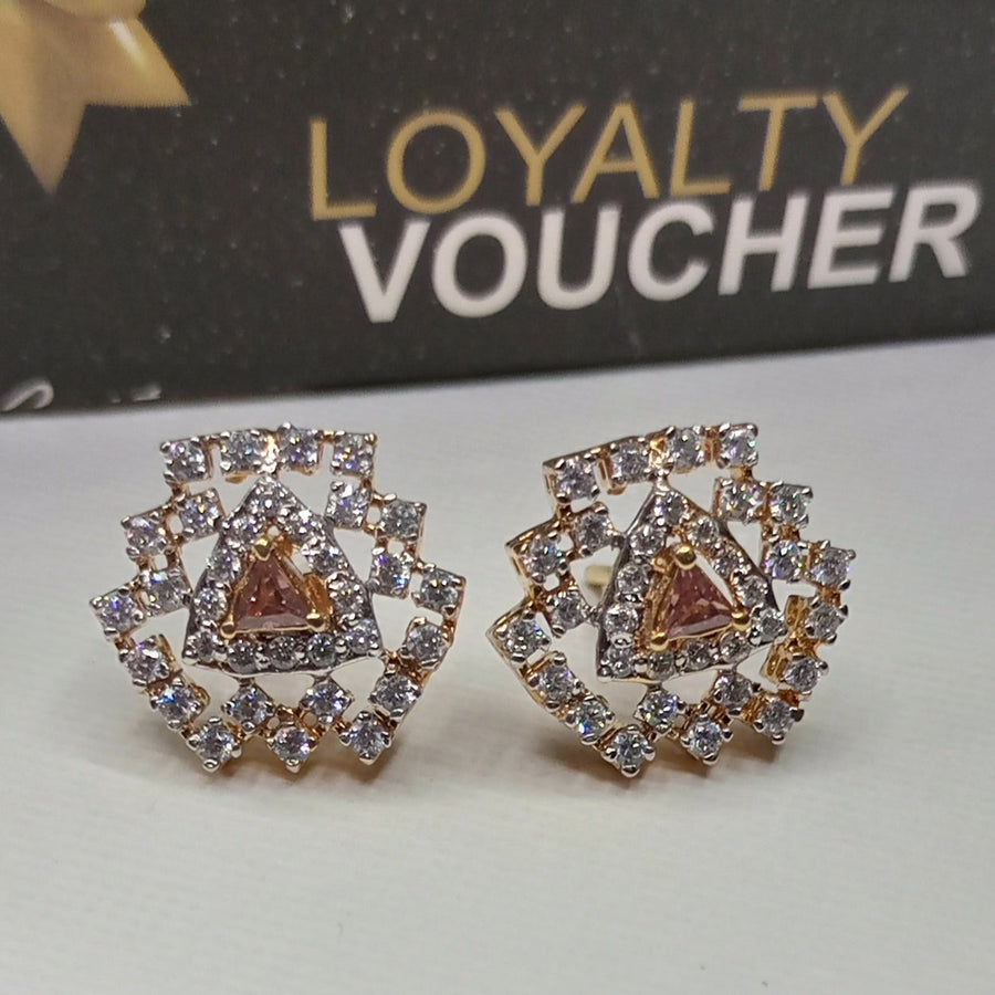 Gold cut Original 925 silver stud Earrings