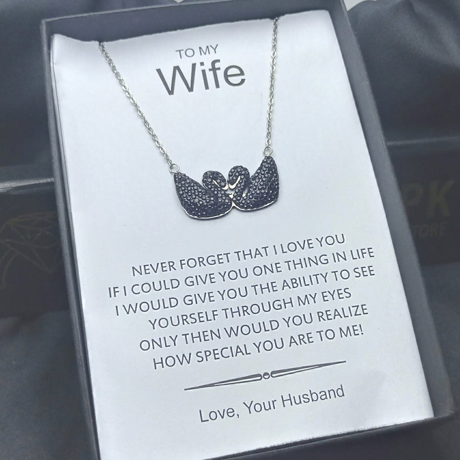 The twin swans luxury pendant with exclusive box packaging