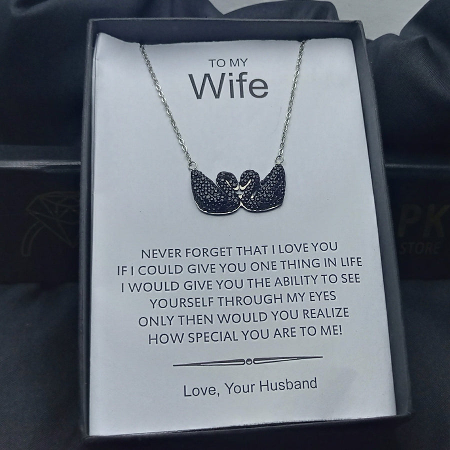 The twin swans luxury pendant with exclusive box packaging