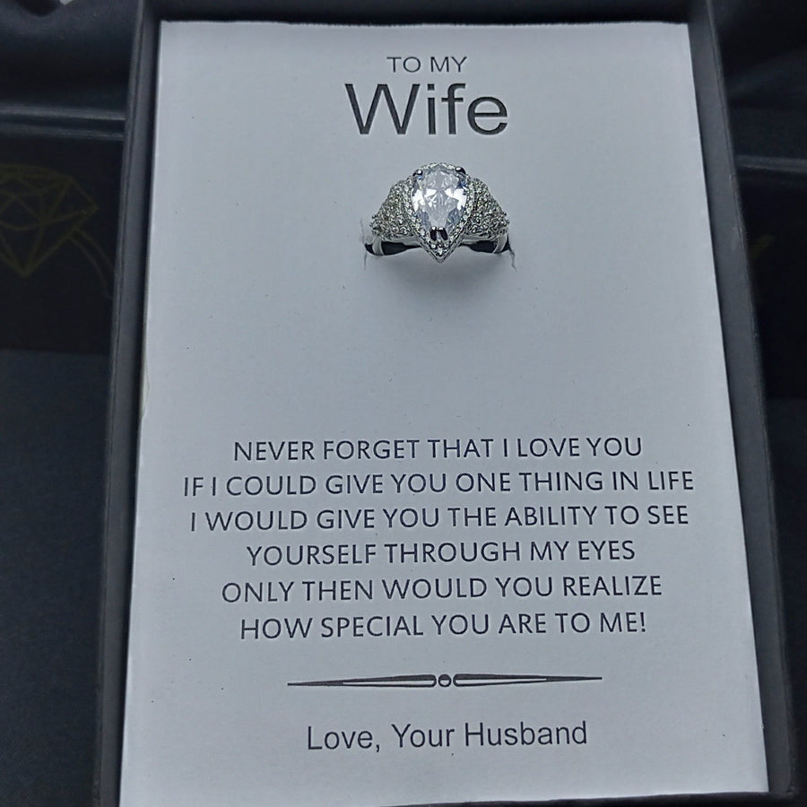 DIAMOND CUT  RHODIUM PLATED LUXURY ADJUSTABLE RING BOX PACKED
