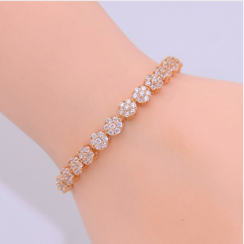  Zircon Sparkling Round Beads bracelet in Rose Gold - Lexception