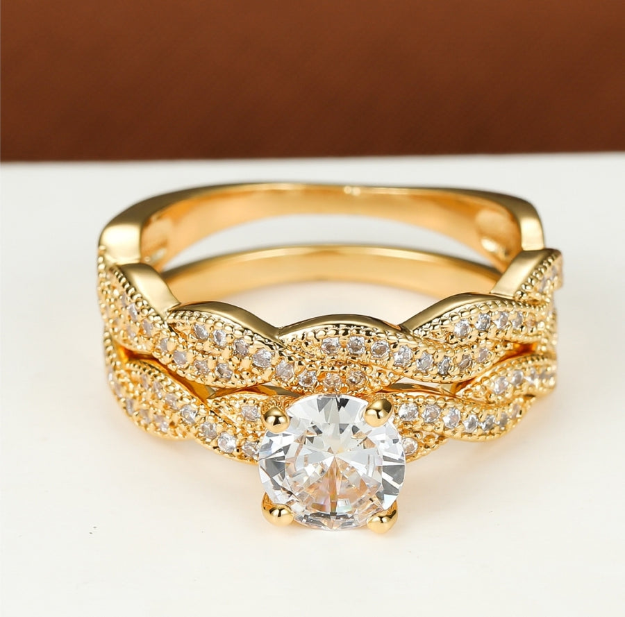 Gold look luxury ring set exclusive quality and packaging