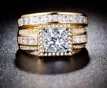 GOLD PLATED LUXURY RING SET OF 2.