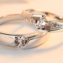 high quality platinum plated couple rings both rings adjustable! - Lexception