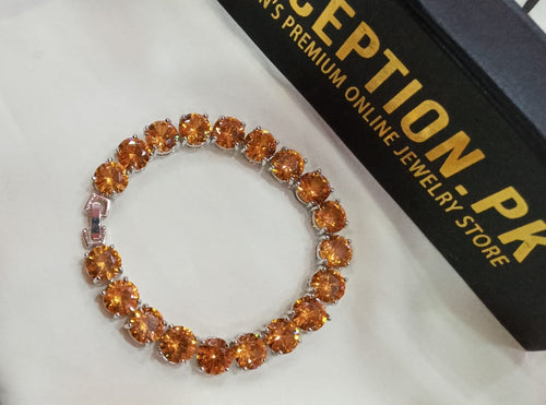 Champaign rhodium plated luxury zircon bracelet