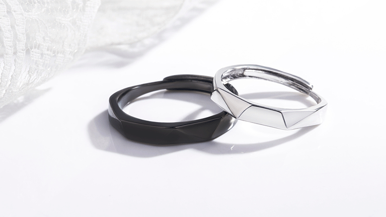 high quality platinum plated couple rings both rings adjustable!