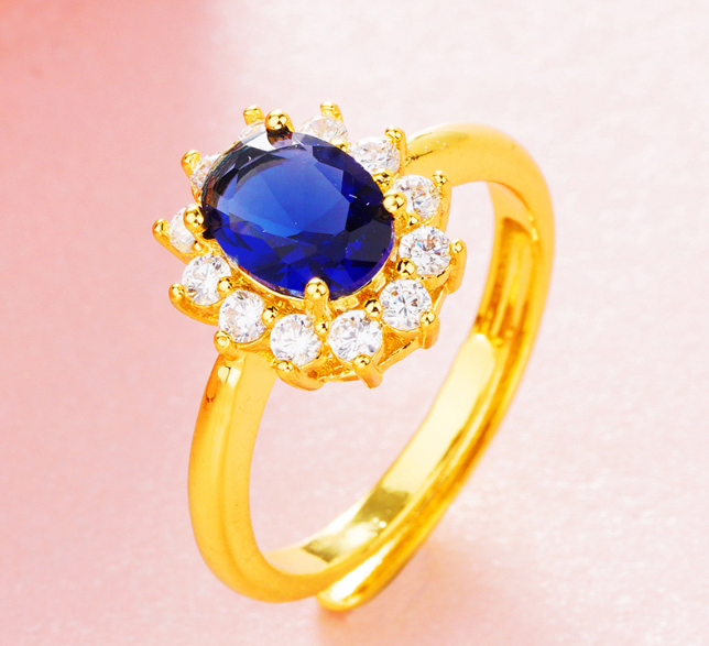 Gold look luxury ring adjustable AAA quality WITH BOX