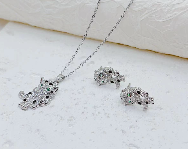 rhodium plated luxury necklace earrings set!