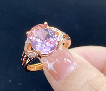 Multi shade luxury quality rose gold plated adjustable ring for her