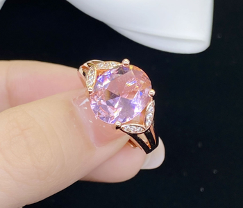 Multi shade luxury quality rose gold plated adjustable ring for her
