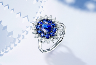 Non-tarnish-Lady Diana sapphire cut luxury ring for her adjustable