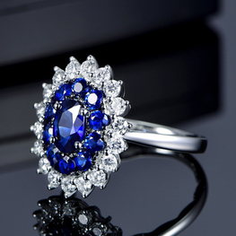 Lady Diana sapphire cut luxury ring for her adjustable