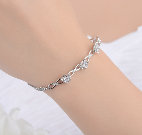 HIGH QUALITY PLATINUM PLATED ZIRCON BRACELET