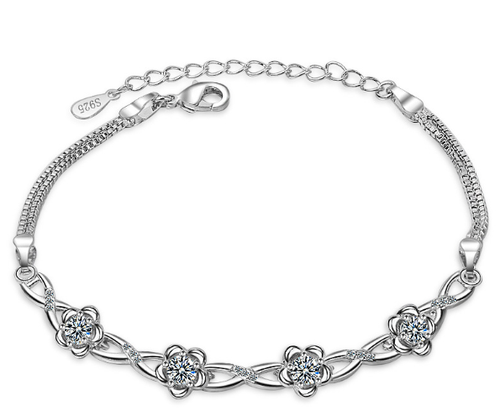 HIGH QUALITY PLATINUM PLATED ZIRCON BRACELET