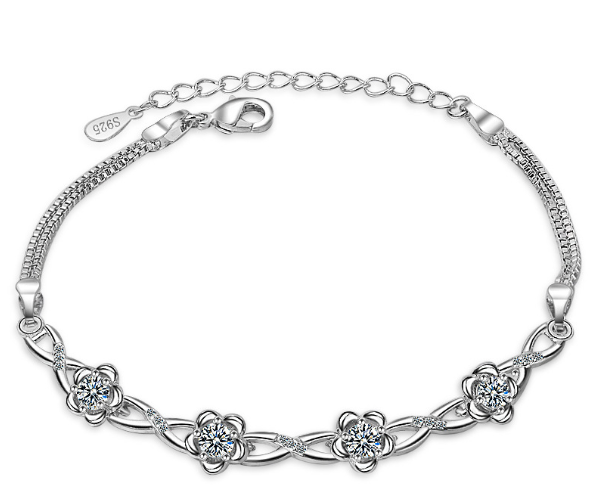 HIGH QUALITY PLATINUM PLATED ZIRCON BRACELET