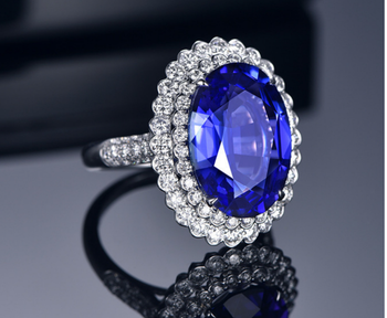 THE SAPPHIRE LUXURY RHODIUM PLATED ADJUSTABLE RING PERFECT GIFT FOR HER
