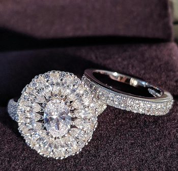 RHODIUM PLATED LUXURY RING SET OF 2.