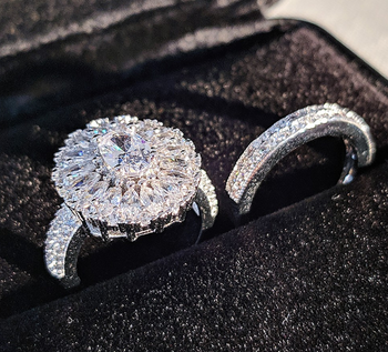 RHODIUM PLATED LUXURY RING SET OF 2.