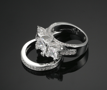RHODIUM PLATED LUXURY RING SET OF 2.