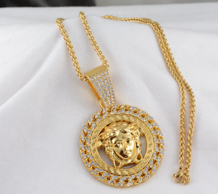 VERSACE BRANDED NECKLACE GOLD PLATING LONG LASTING GIFT FOR HER
