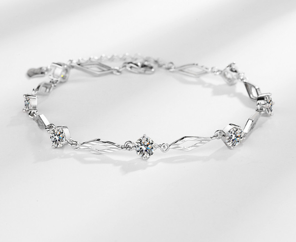 925 Original silver chaandi fully studded luxury bracelet